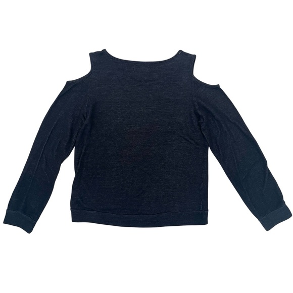 Epic Threads Girls L Cold Shoulder Top Black Long Sleeve Rhinestone Star - Picture 2 of 8